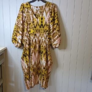 Elegant Long Sleeve Patterned Dress